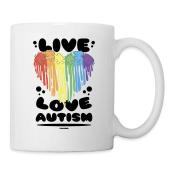 Autismus Liebe Herz Regenbogen - Tasse - Weiß - Rechts