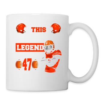 Diese Sportlegende Ist Jetzt 47, Rugbyspiel 47. - Tasse - Weiß - Rechts