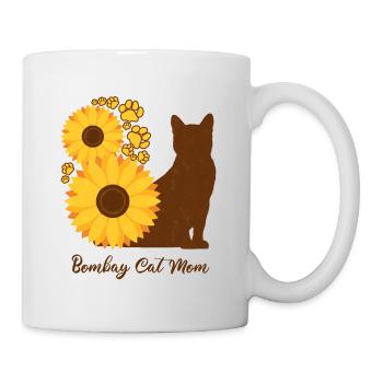 Sonnenblumen-Mutter - Bombay-Katze - Tasse - Weiß - Rechts
