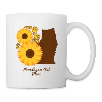 Sonnenblumenmutter - Himalaya-Katze - Tasse - Weiß - Rechts