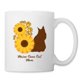 Mère tournesol - Maine Coon Cat - Mug blanc - blanc - Droite