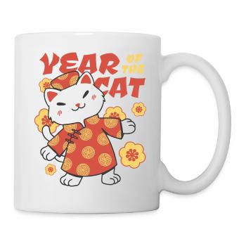 Vietnamesisches Neujahr Katze 2023 I Geschenk - Tasse - Weiß - Rechts