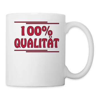 100% QUALITÄT - Tasse - Weiß - Rechts