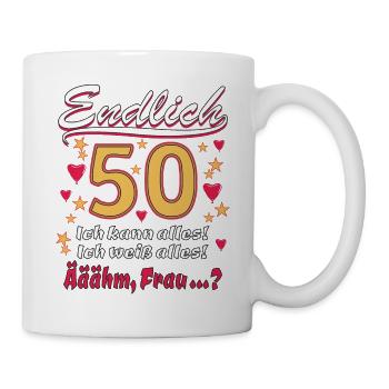 ENDLICH 50 - Tasse - Weiß - Rechts