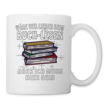 BUCH LESEN - Tasse - Weiß - Rechts