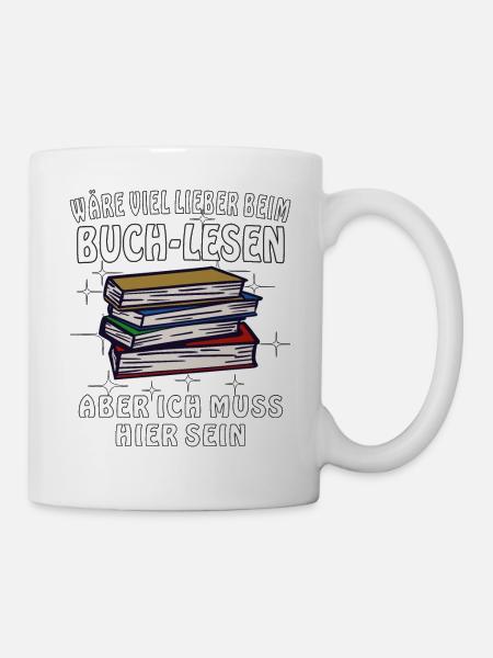 BUCH LESEN - Tasse - Weiß