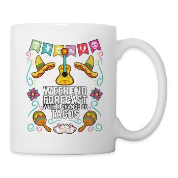 Prévisions du week-end avec possibilité de tacos mexicains - Mug blanc - blanc - Droite