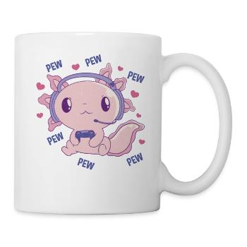 Amazing art of axolotl gaming like a - Mug - white - Right