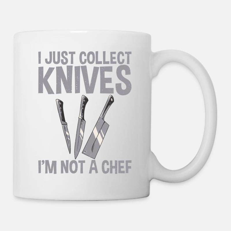 Je ne suis pas un couteau de collection de couteau de chef qui - Mug blanc - blanc