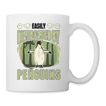 Easily distracted by Penguins Pinguin - Tasse - Weiß - Rechts