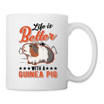 La vie est meilleure avec un cochon d’Inde - Mug blanc - blanc - Droite