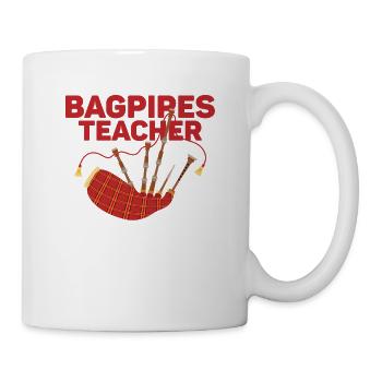 Bagpipes Teacher - Social Distancing Lessons Free - Tasse - Weiß - Rechts