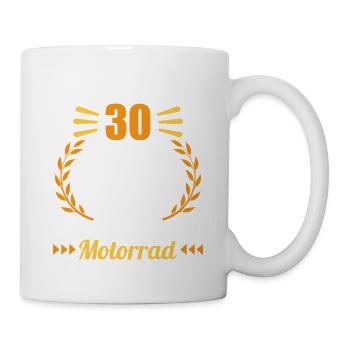 Ich bin 30 bitte helfen auf Motorrad 30 Geburtstag - Tasse - Weiß - Rechts