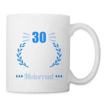 Ich bin 30 bitte helfen auf Motorrad 30 Geburtstag - Tasse - Weiß - Rechts