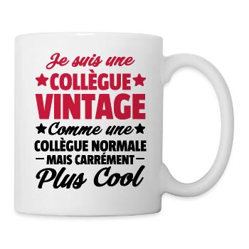 je suis une collègue vintage / humour collègue - Mug blanc - blanc - Droite
