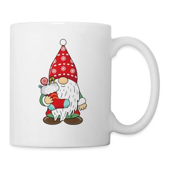 Weihnachts Gnom Zwerg Wichtel - Tasse - Weiß - Rechts