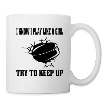 Eishockey Mädchen Wintersport Frau Eishockeyteam - Mug - white - Right