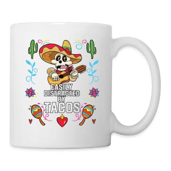 Facilement distrait par les tacos Mangeur de tacos mexicain - Mug blanc - blanc - Droite