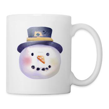 Bonhomme de neige de Noël vintage - Mug blanc - blanc - Droite