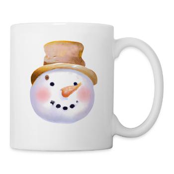 Bonhomme de neige de Noël vintage - Mug blanc - blanc - Droite
