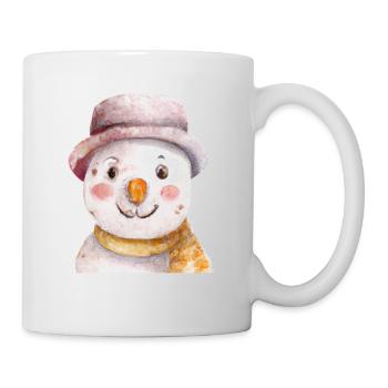 Retro Weihnachten Schneemann Gesicht - Tasse - Weiß - Rechts