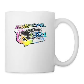 Awesome since 1981. Wakeboard Lifestyle Vintage - Tasse - Weiß - Rechts