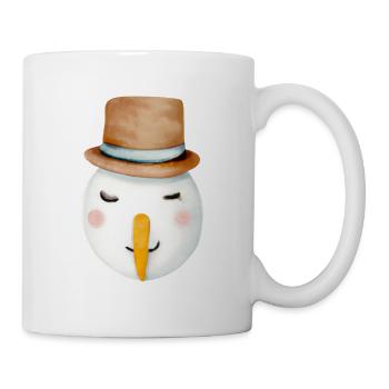 Retro Schneemann Gesicht - Tasse - Weiß - Rechts