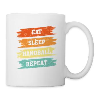 Eat Sleep Handball Repeat Für Alle Handball-fans - Tasse - Weiß - Rechts