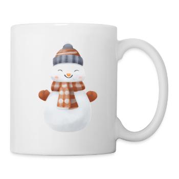 Vintage snowman with scarf - Mug - white - Right