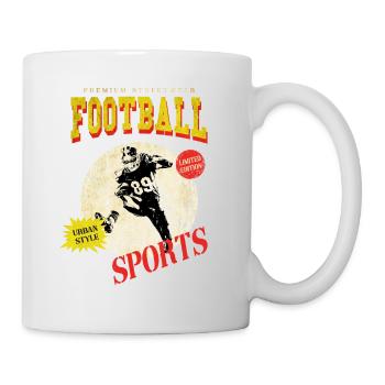 American Football Spieler Vintage Retro USA Sport - Tasse - Weiß - Rechts