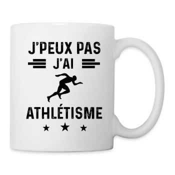 cadeau je peux pas j'ai athlétisme - Mug blanc - blanc - Droite