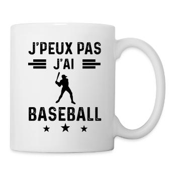 cadeau je peux pas j'ai baseball baseballeur - Mug blanc - blanc - Droite