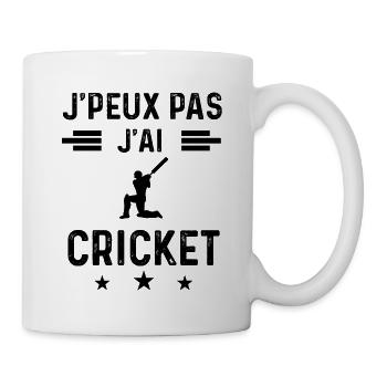 cadeau je peux pas j'ai cricket joueur - Mug blanc - blanc - Droite