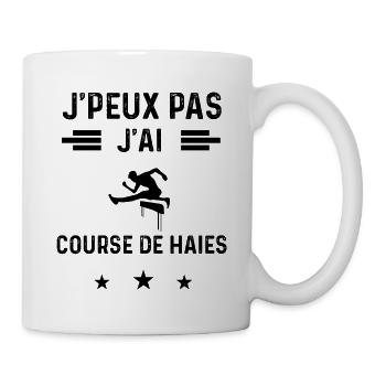 cadeau je peux pas j'ai course de haies - Mug blanc - blanc - Droite
