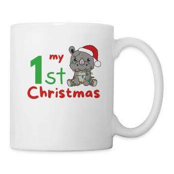 Nashorn Weihnachten Nashörner my 1st Christmas - Tasse - Weiß - Rechts