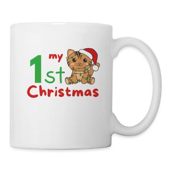 Chat de Noël Chats mon 1er Noël - Mug blanc - blanc - Droite