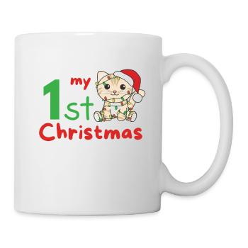 Chat de Noël Chats mon 1er Noël - Mug blanc - blanc - Droite