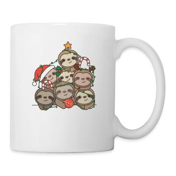 Paresseux arbre de Noël Drôle animal Noël - Mug blanc - blanc - Droite