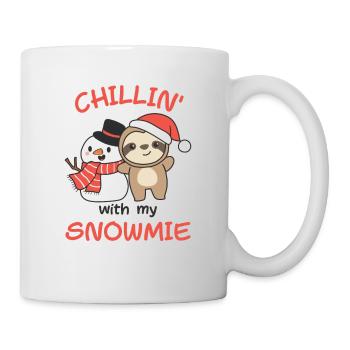 Sloth Chillin avec mon bonhomme de neige - Mug blanc - blanc - Droite