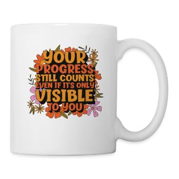 Living Progress cite un message positif - Mug blanc - blanc - Droite