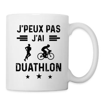 cadeau je peux pas j'ai duathlon - Mug blanc - blanc - Droite