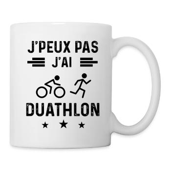cadeau je peux pas j'ai duathlon sport - Mug blanc - blanc - Droite
