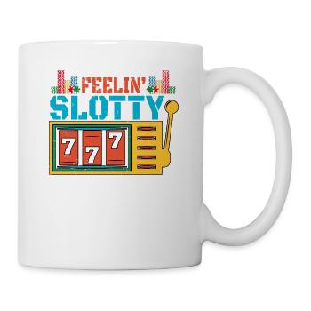 Kasino Glücksspiel Spielautomat Kartenspiel - Tasse - Weiß - Rechts