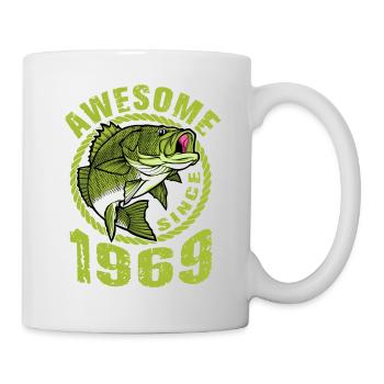 Awesome since 1969. Angel, Angler Birthday - Mug - white - Right