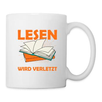 Lass mich einfach lesen und niemand wird verletzt - Tasse - Weiß - Rechts