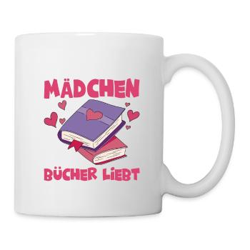 Nur ein Mädchen, das Bücher liebt Lesen Buch - Tasse - Weiß - Rechts