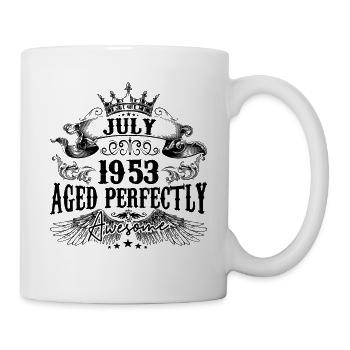 1953| Juli Aged Perfectly 1953 Geburtstagsgeschenk - Tasse - Weiß - Rechts