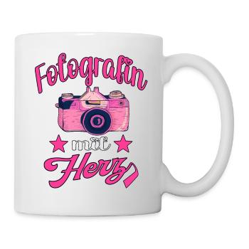 Fotografin mit Herz Kamera Fotografieren - Tasse - Weiß - Rechts