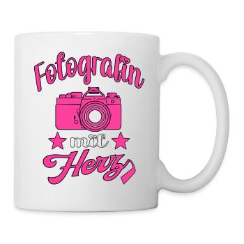 Fotografin mit Herz Kamera Fotografieren - Tasse - Weiß - Rechts