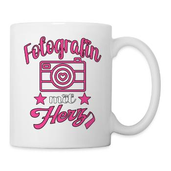 Fotografin mit Herz Kamera Fotografieren - Tasse - Weiß - Rechts